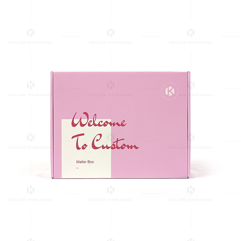 Custom Printed Cosmetic Perfume Packaging Mailing Shipping Box Cardboard Pink Mailer Box