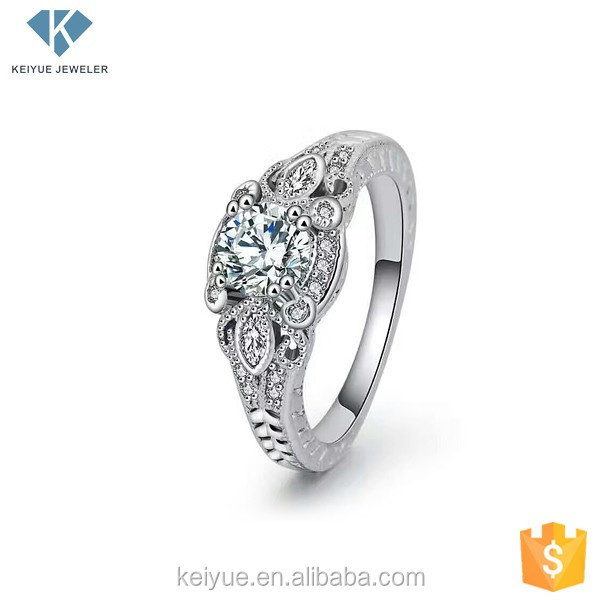 Keiyue silver plated 895 silver brass flower ring 325 designs for girl silver fashion jewelry luxury flower rings