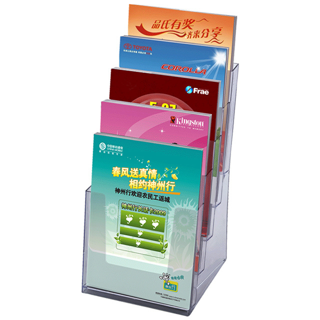 Good Quality plastic brochure holder A5 magazine table Wall mounted literature display Combined acrylic magazine display stand