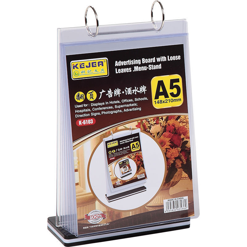 Kejea Flip Menu Stand Menu Card Holder Advertising Stand Business Card Display Holder Pageable Table Sign Display Stand