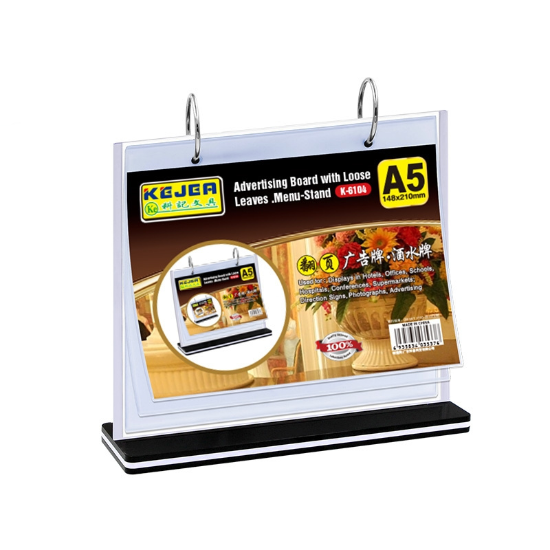 Kejea Flip Menu Stand Menu Card Holder Advertising Stand Business Card Display Holder Pageable Table Sign Display Stand