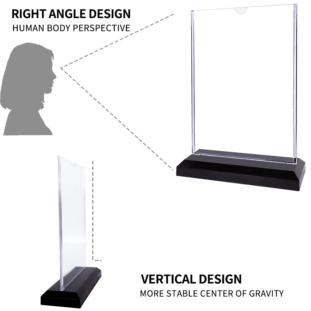 Kejea Table Menu Stand Advertising Display for Desk Double Sided T Shape Sign Holder