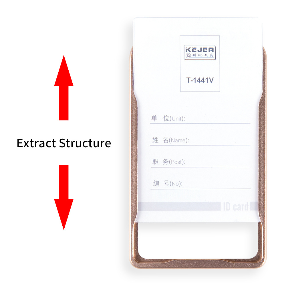 Kejea Dual Transparent Side ID Card Holder, Aluminium Alloy Badge Holder