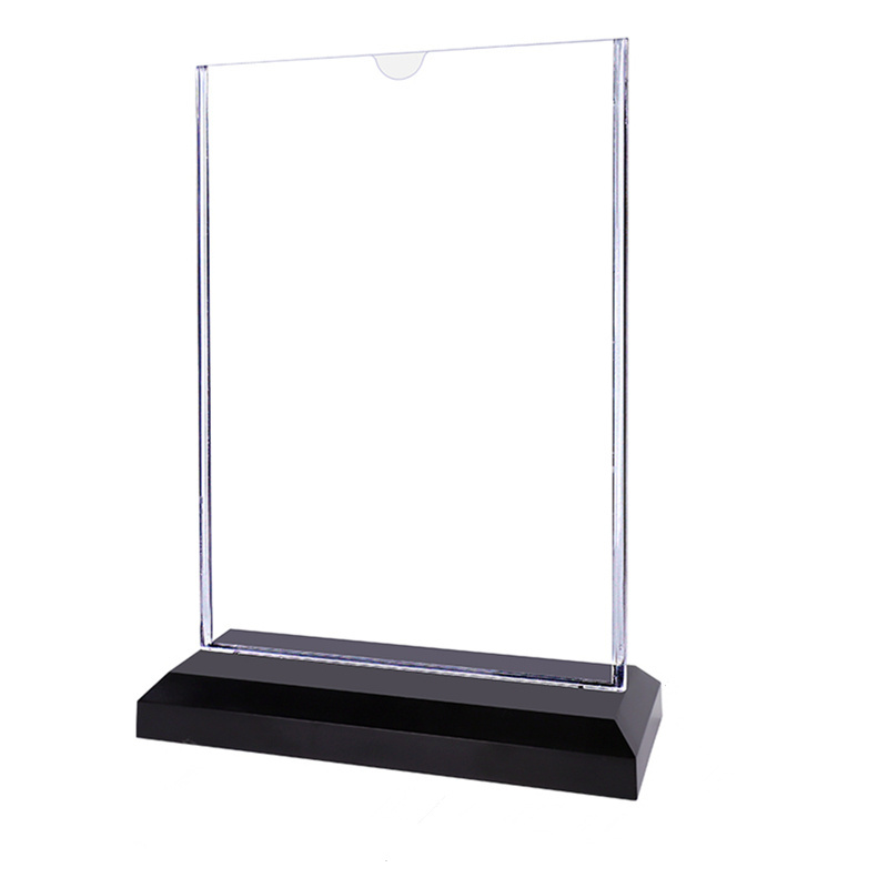 Kejea Custom Postcard Photo Holder Clear Acrylic Menu Card Stand Display T Shape Plastic Table Top Sign Holder