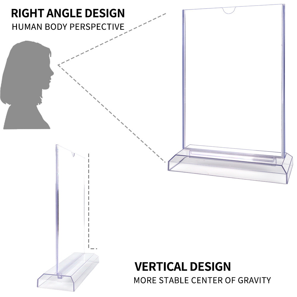 Kejea Plastic T shape Table Menu Sign Board Holder Stand For Restaurants Stores display stand holder tabletop menu stand