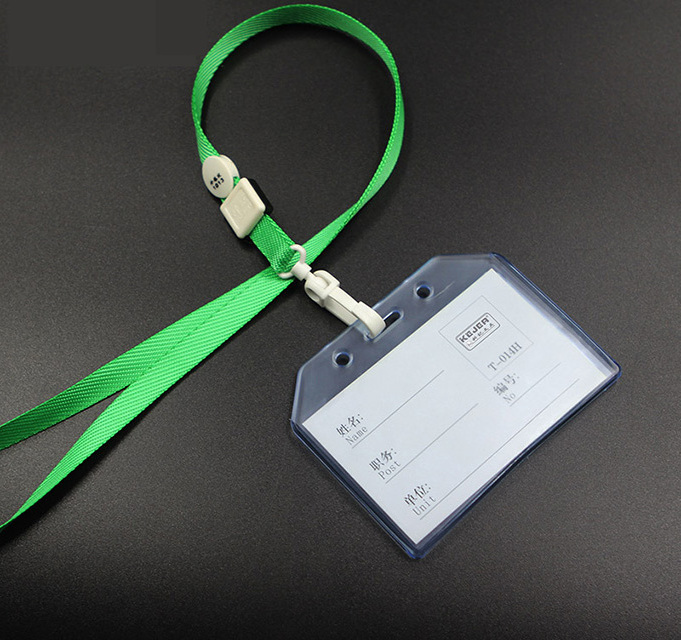 Free Sample Soft Plastic PVC ID Card Holder Business Conference Staff ID Card Protector Badge Holder