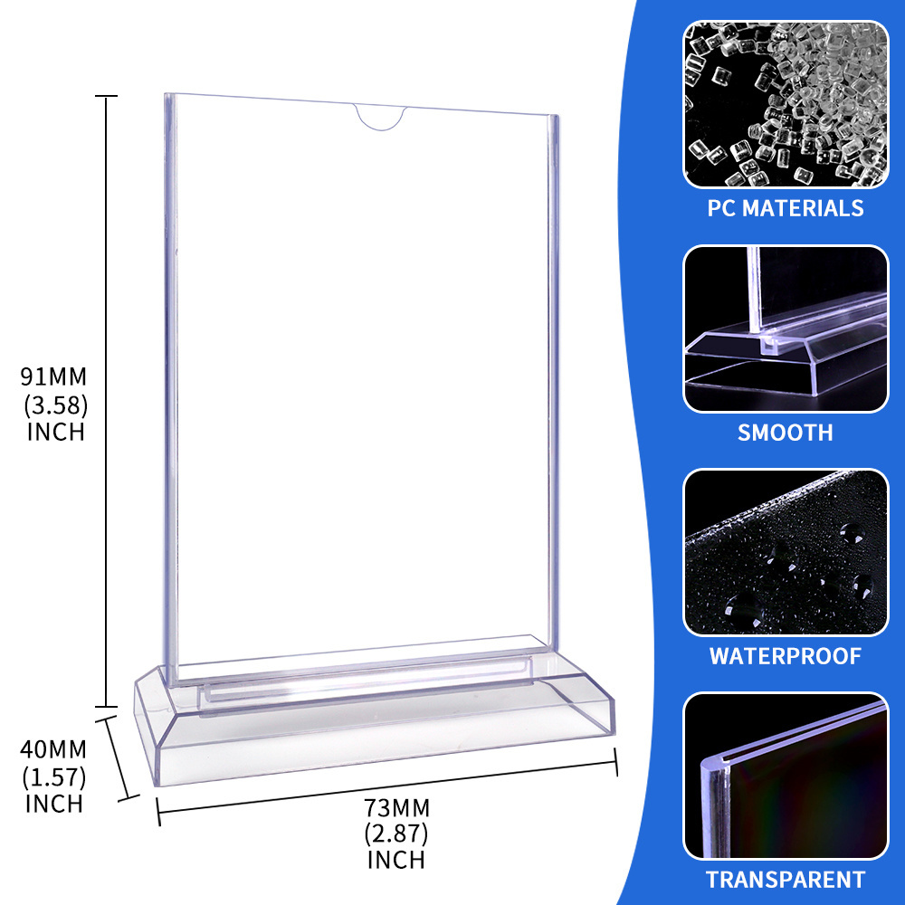 Kejea Customize A8 Acrylic Sign Holder Transparent Clear Menu Advertising Display Stand Desktop Holder