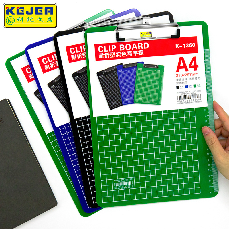 Kejea Solid Smooth edges Hard Clip board Nursing writing A4 Transparent Plastic Clipboard with Tick mark