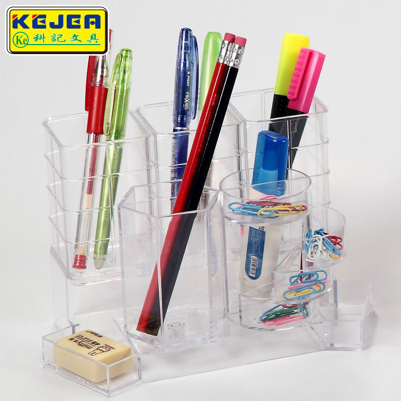 Kejea Custom Office Supplies Desk Organizer Crystal Pen Holder Make up Brush Holder Desk Organizer