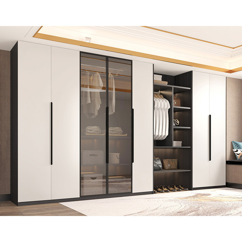 Kejahome Factory Cheap Customized Luxury Glass Wooden Bedroom Design Corner Set 3 Door Sliding Closet Cabinet Wardrobes