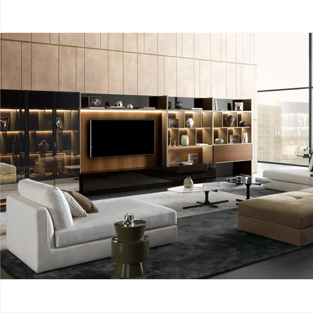 Kejahome New Morgan Classic Wall TV Cabinet Stand Wood Luxury Modern TV Cabinet and Coffee Table