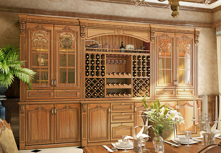 classic palace antique luxurious furniture wine cabinets solid wood doors panel white wine cabinet