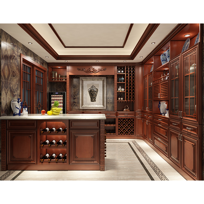 Kejia Solid Wood Living Room Furniture Cooler Modern Luxury Drinks Home Bar Glass Wine Cellar Display Storage Cabinet