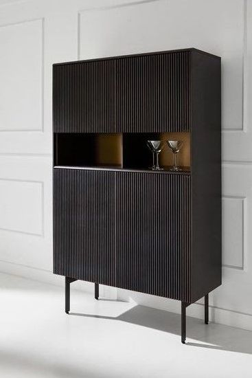 Kejia Modern Solid Wood Oak Storage Cabinet 2 Door Living Room Wine Cabinets