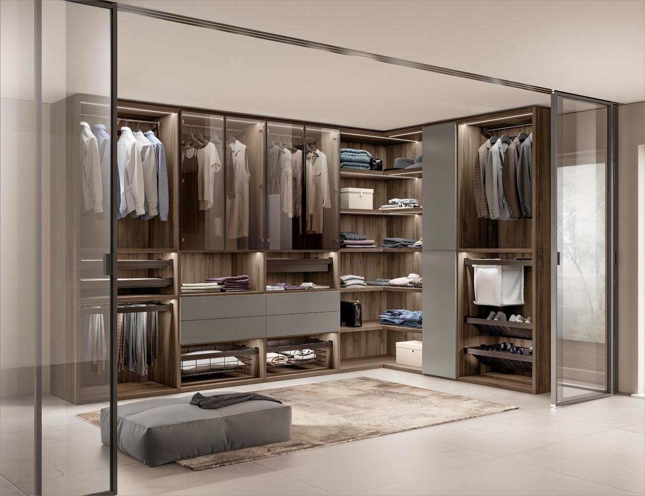 KEJIA Luxury Wardrobe Bedroom Furniture Modular Wooden Custom Modern Design Walk in Closet Wardrobes