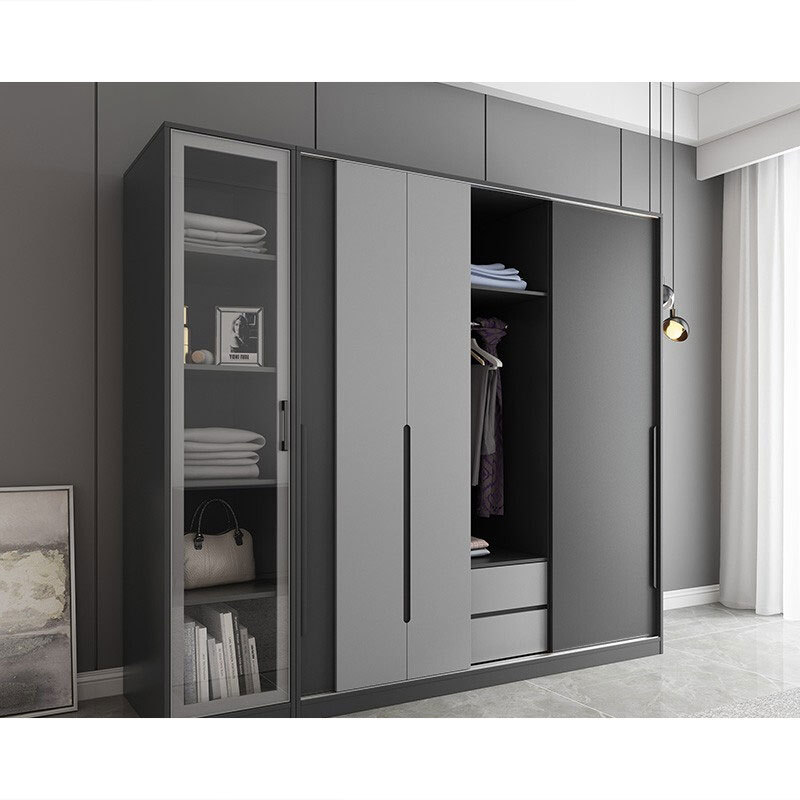 Keja The Luxury Closet Modern Wardrobe Cabinet Armoire Chambre Wardrobe Bedroom Furniture Sliding Door Wooden Wardrobes