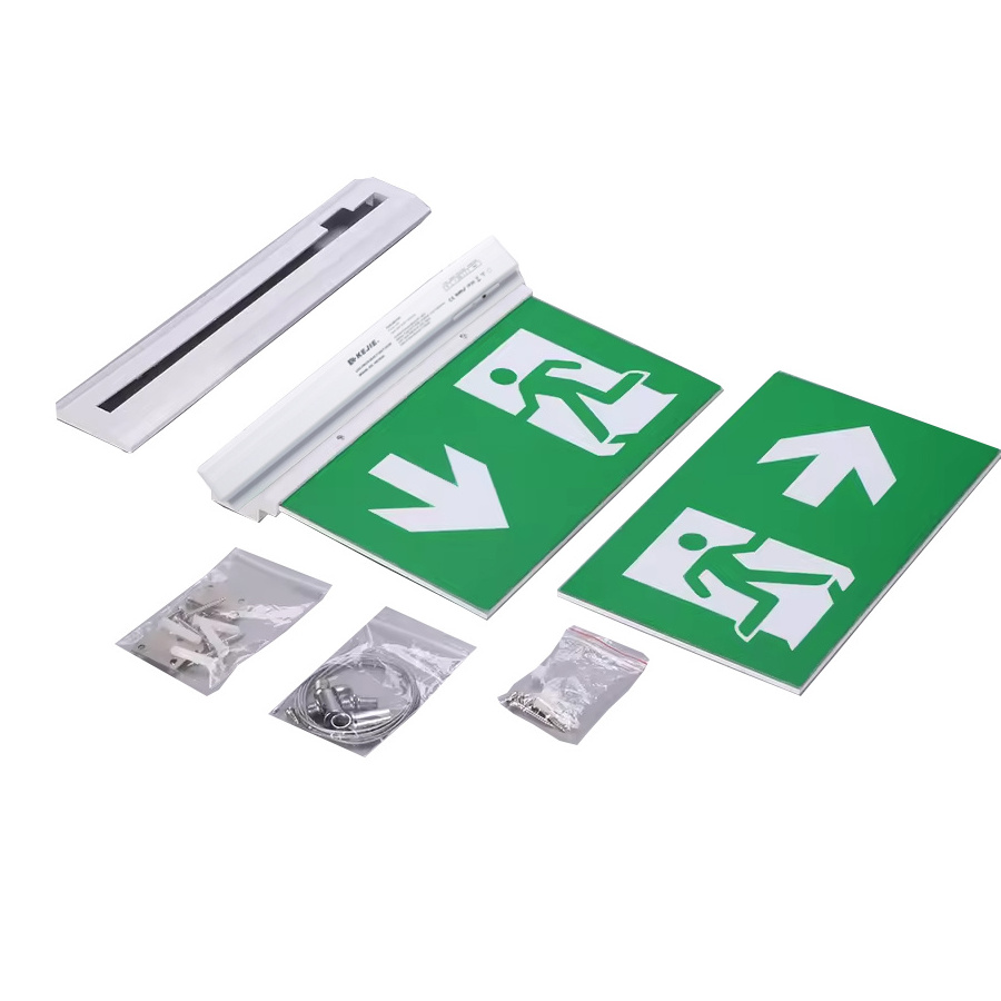 LED Emergency Lighting Running Man Arrow Exit Sign Fire Exit Lamp Wall Mounted Double sides Maintained Rechargeable Exit Sign