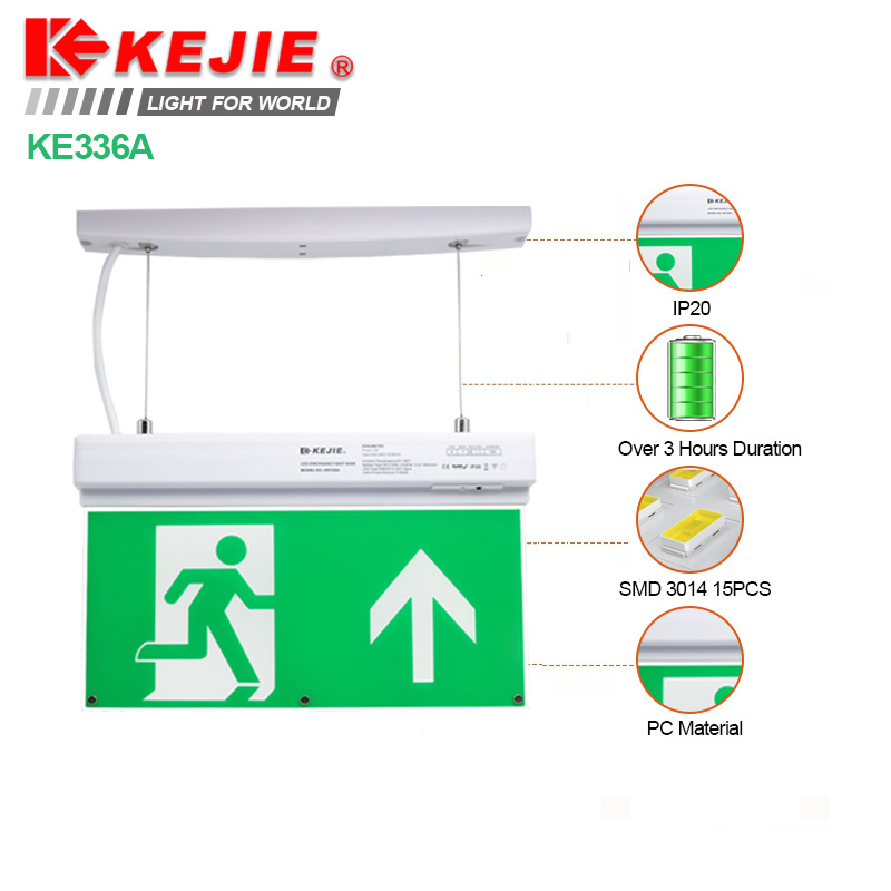 LED Emergency Exit Sign Customized Fire Resistant Led Emergency Exit Sign Hotel Automatic Test Maintained Emergency Exit Signs