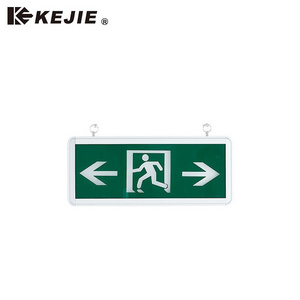 Slim Double Sided Green Led Fire Escape Sign Emergency Exit Lights With Battery Backup