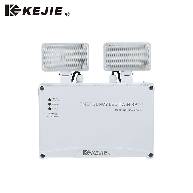 Ip65 White 6W Led Twin-Spot Emergency Light For Outage Power