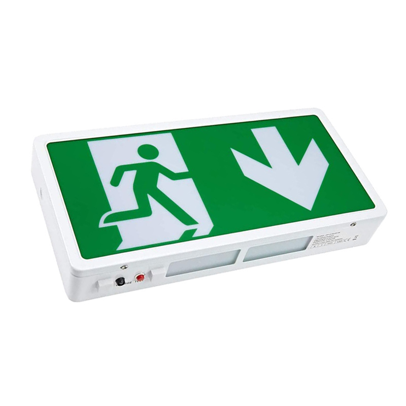 Commercial Safety Lighting 3 Hour Battery Backup 3W LED Green Square Emergency Exit Sign