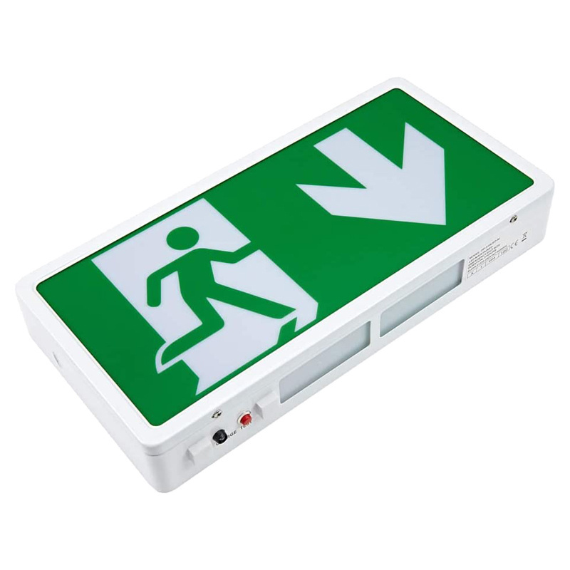 Commercial Safety Lighting 3 Hour Battery Backup 3W LED Green Square Emergency Exit Sign