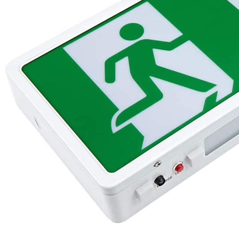 Commercial Safety Lighting 3 Hour Battery Backup 3W LED Green Square Emergency Exit Sign