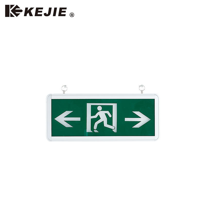 Slim Double Sided Green Led Fire Escape Sign Emergency Exit Lights With Battery Backup