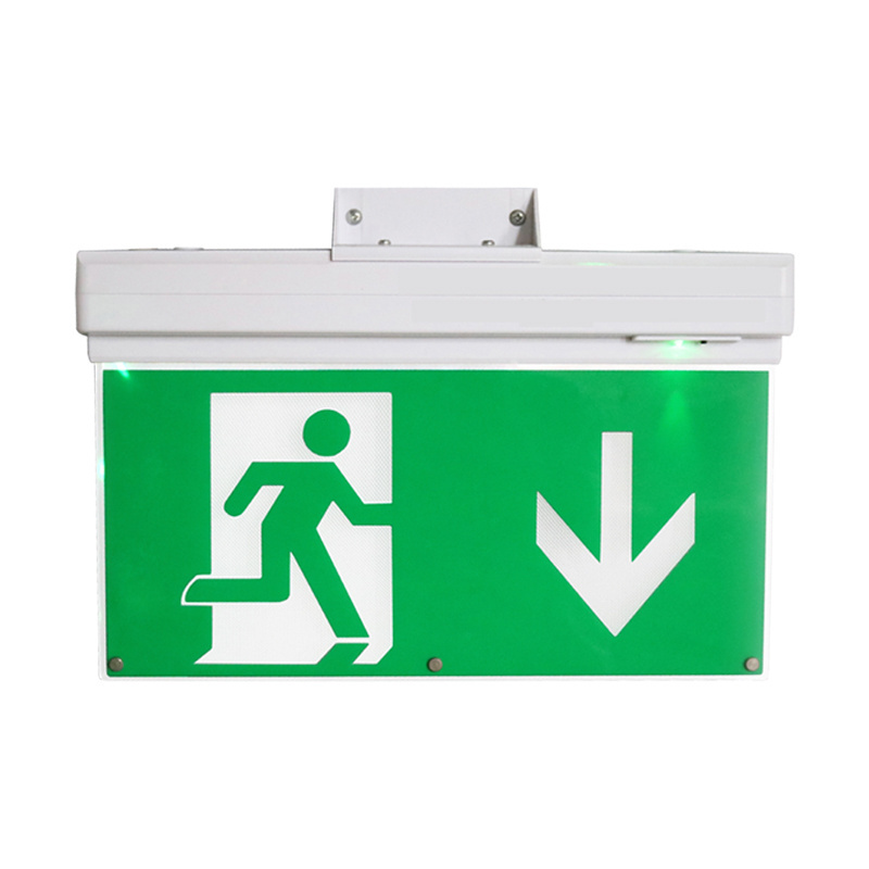 LED Emergency Lighting Running Man Arrow Exit Sign Fire Exit Lamp Wall Mounted Double sides Maintained Rechargeable Exit Sign