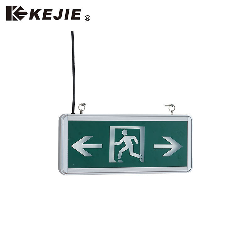 Slim Double Sided Green Led Fire Escape Sign Emergency Exit Lights With Battery Backup