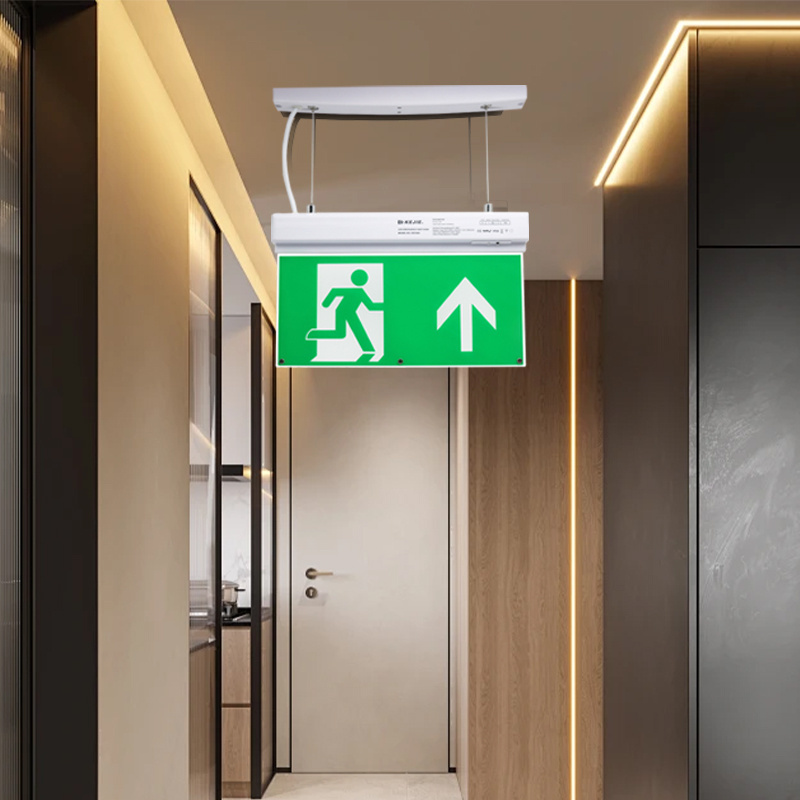 LED Emergency Exit Sign Customized Fire Resistant Led Emergency Exit Sign Hotel Automatic Test Maintained Emergency Exit Signs