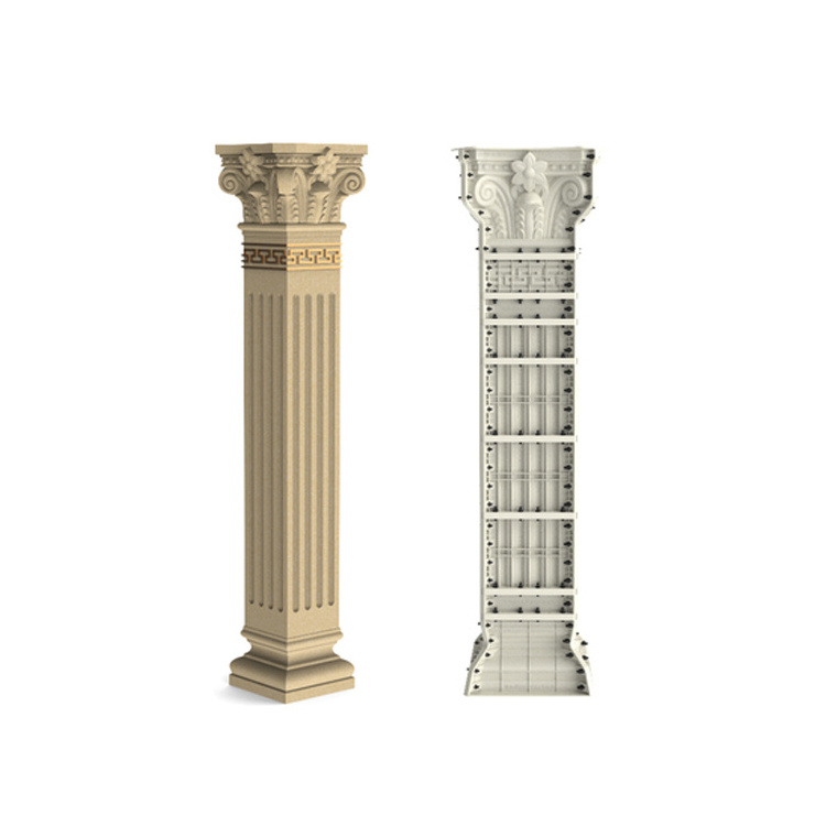 Precast house decorate square shape concrete column pillar mold for sale