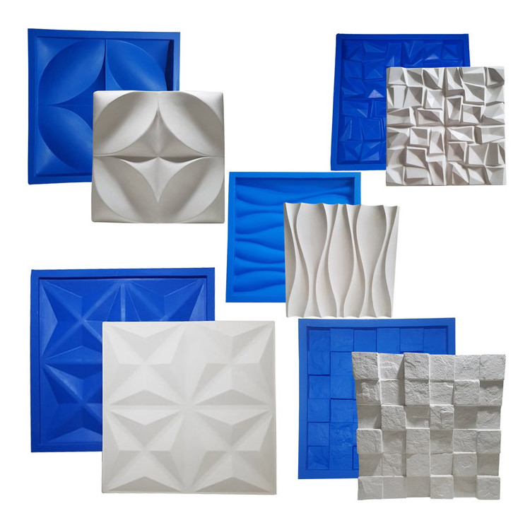 Rubber material decorative 3d wall panel mold