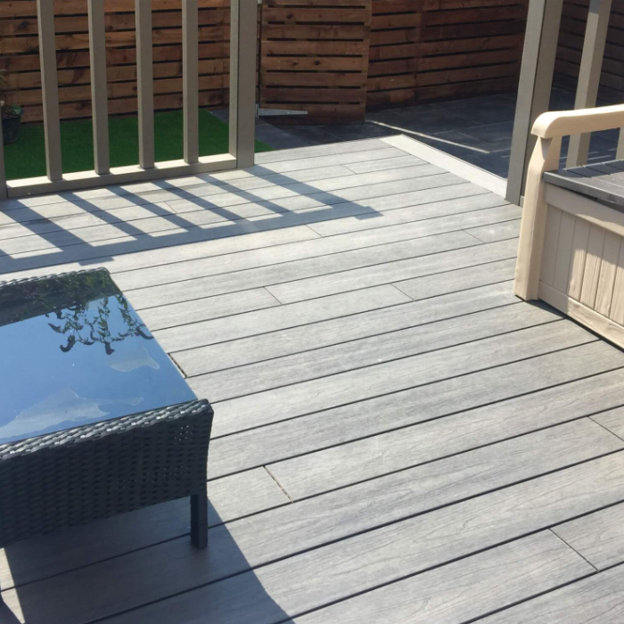 Kejie Manufacturer Outdoor Co-extrusion Decking Invisible Profile Wpc Pool Decking For Stair