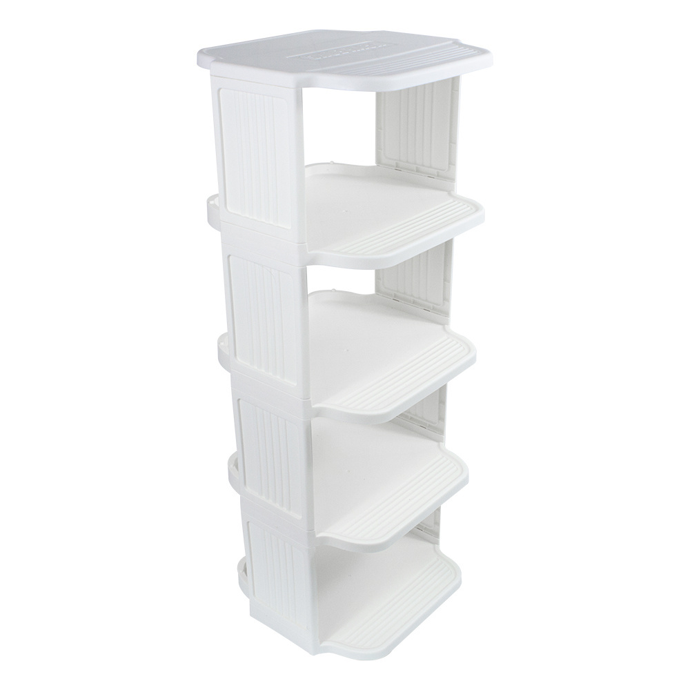 4 Layers Household Plastic Shoe Rack Stackable Folding Plastic Shoes Storage Rack Cabinet