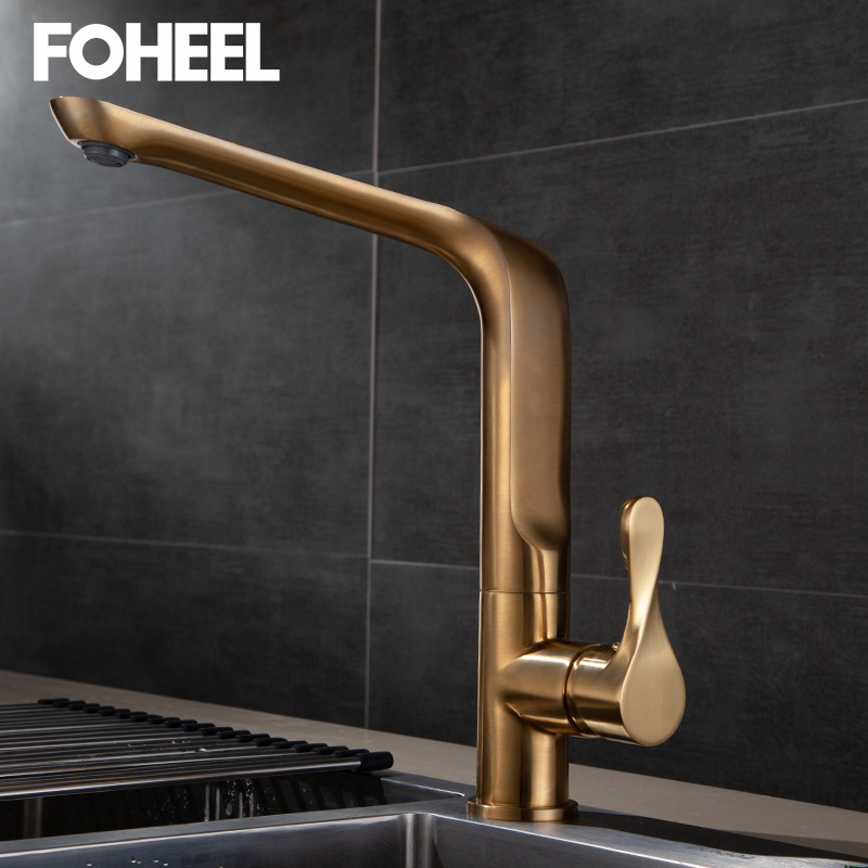 Gold Silver Black Kitchen Sink Mixer Tap 360 Degree Rotation Single Handle Kitchen Faucet