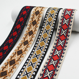 Manufacture 2 Inch 50mm Geometric Jacquard Strap Tape High Tenacity Polyester Webbing For Bag Straps