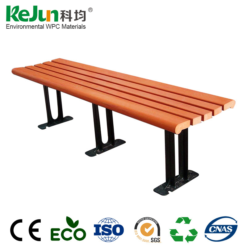 Durable waterproof cast iron leg wood plastic composite outdoor garden bench / WPC outdoor bench