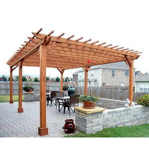 Waterproof Louver Roof System Kits Outdoor plastic wood Gazebo Garden WPC wooden Pergola