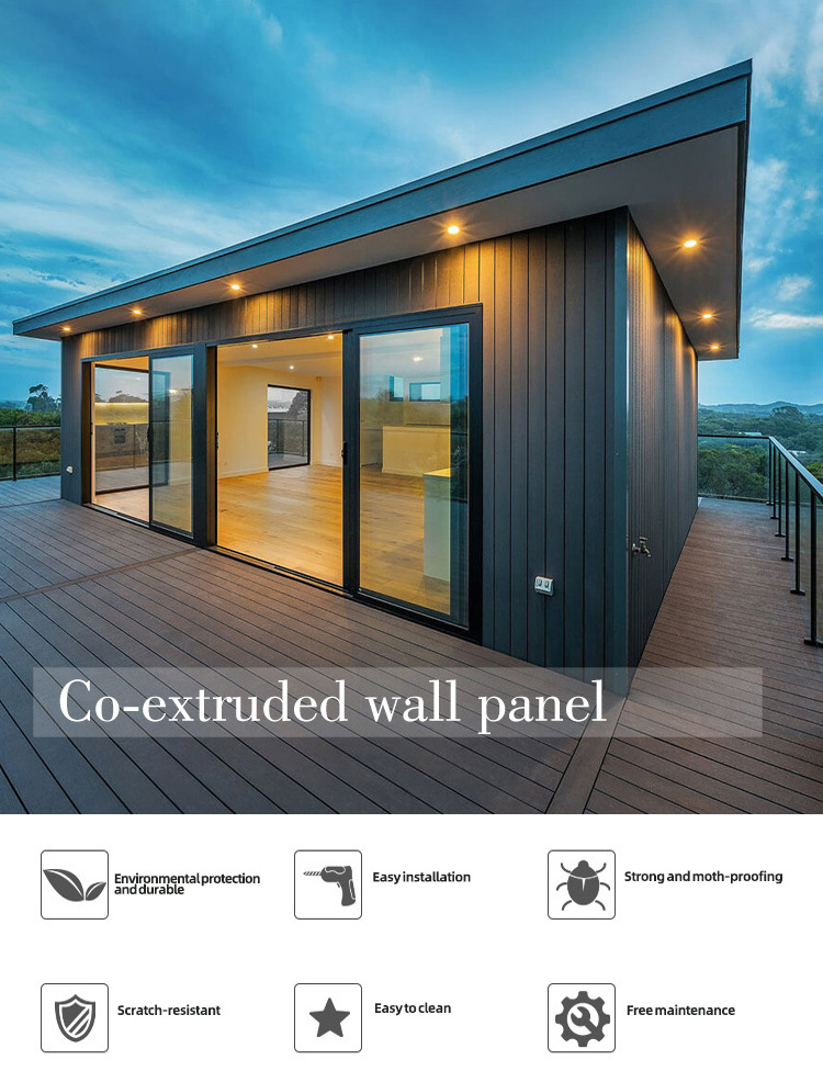 Smooth Black Uv-resistant Outdoor Composite WPC Wall Covering