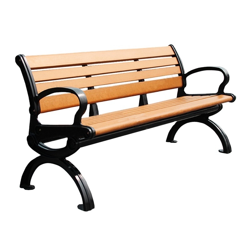 China manufacturer outdoor waterproof wood plastic composite park garden WPC bench with Backrest