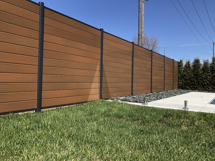 private  zaun alu garden privacy wall panel wooden plastic aluminum wpc fence