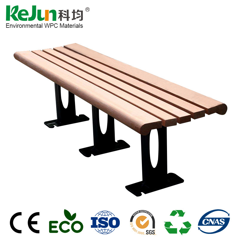 Durable waterproof cast iron leg wood plastic composite outdoor garden bench / WPC outdoor bench