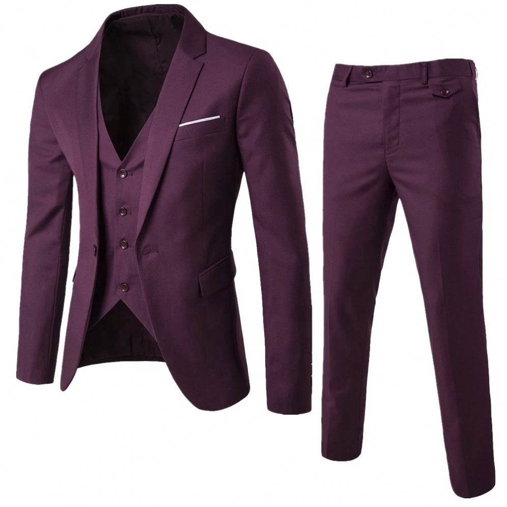 Men's blazer suit for business office or wedding 3 piece for men suit with pants vest