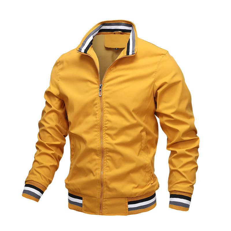 Casual Youth Solid Color Simple And Versatile Spring Sweat Jacket Wind Proof Jackets For Men