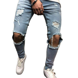 European High Street High Quality Men Jeans Trouser  Male Small Retro Distressed Men's Clothing Jeans