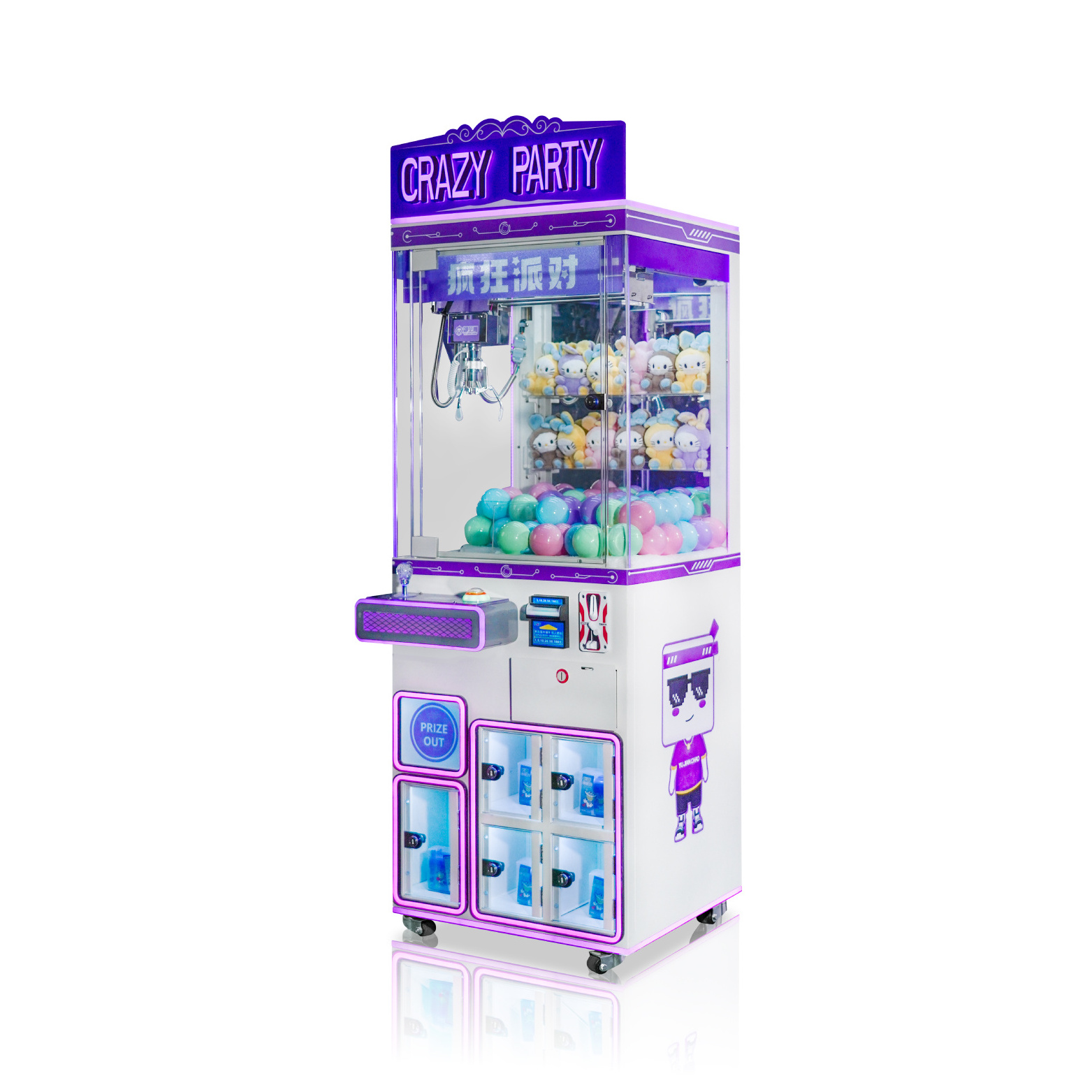 Mini big fun stuffed plush toys crane claw machine arcade indoor games coin operated gift prize vending catch toy machine