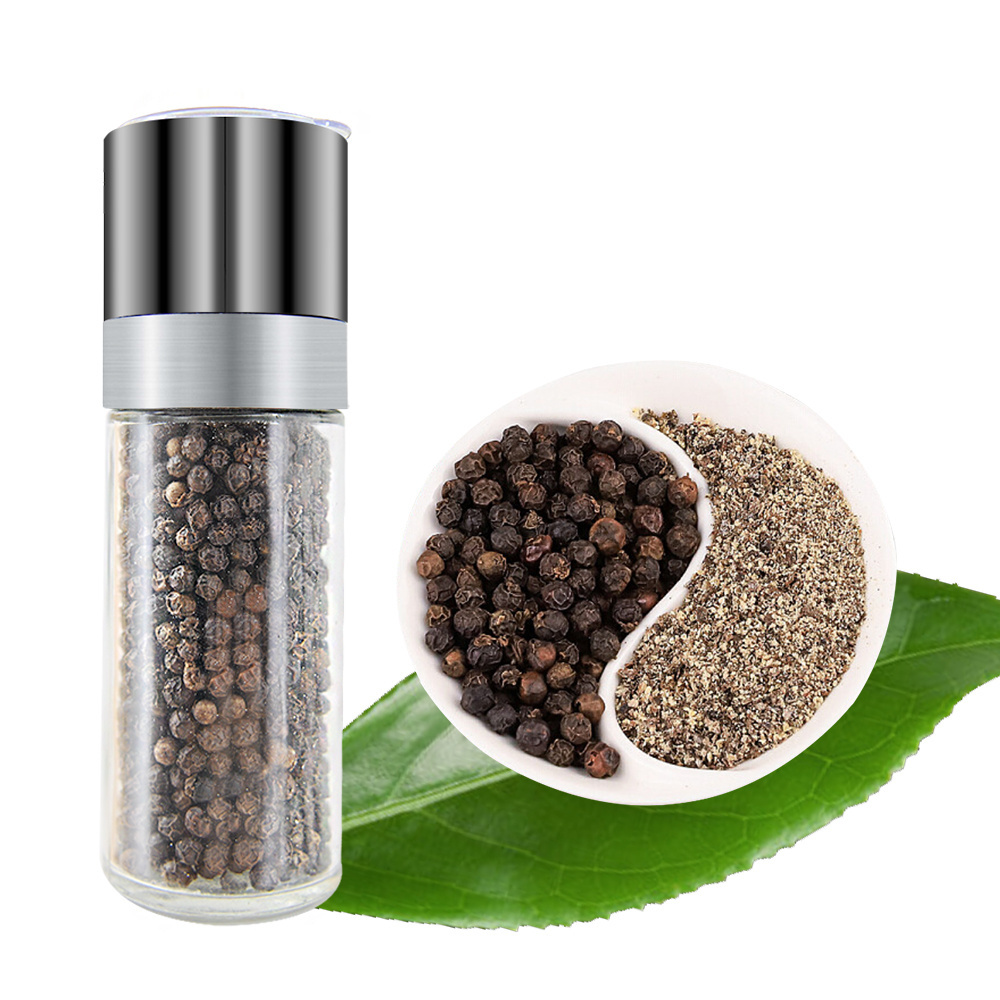 80ml Empty Manual Spice Grinder Black Pepper Mill Glass Bottle Salt And Pepper Grinder