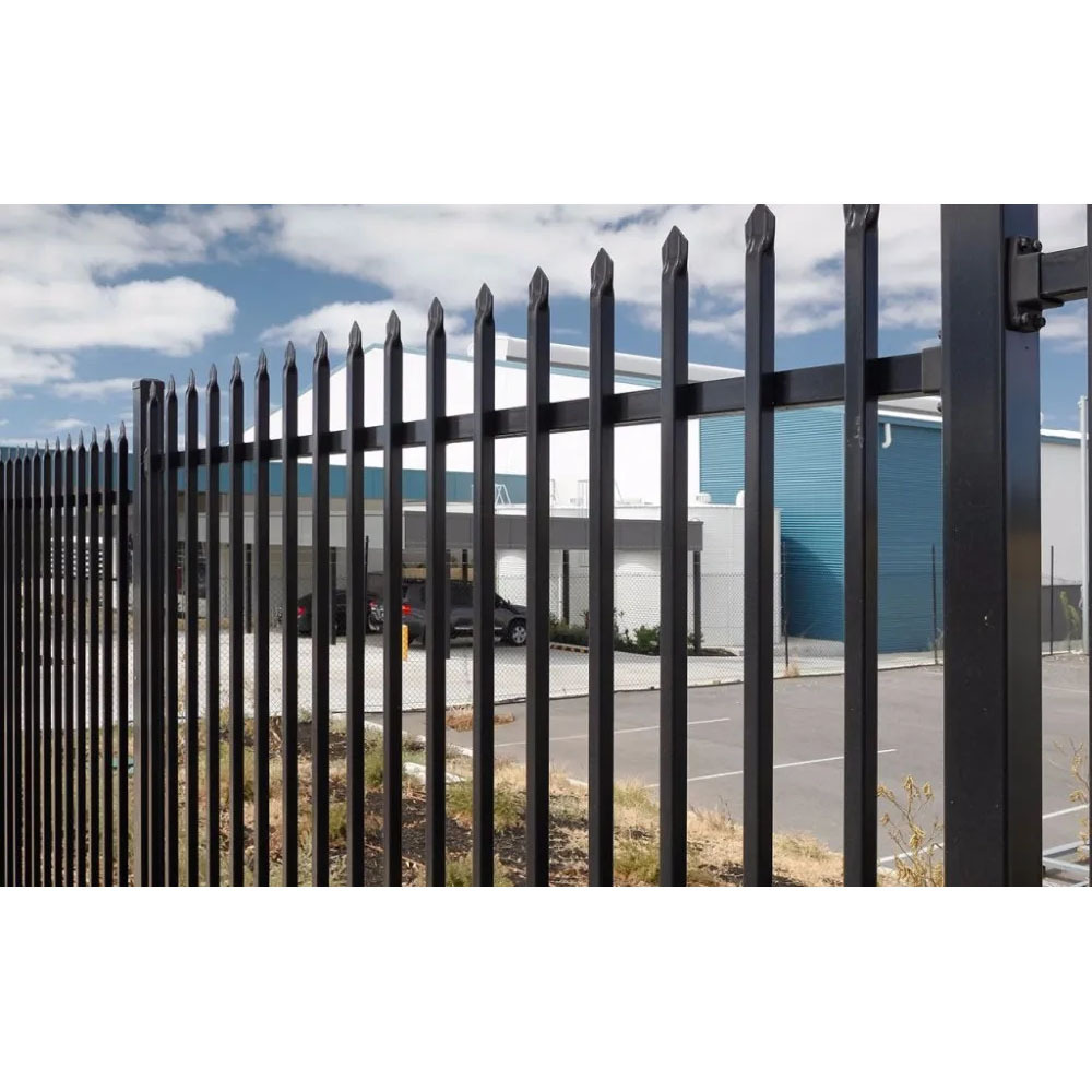 Factory wholesale price black modern fence and posts garden buildings welded iron fence with entrance gate