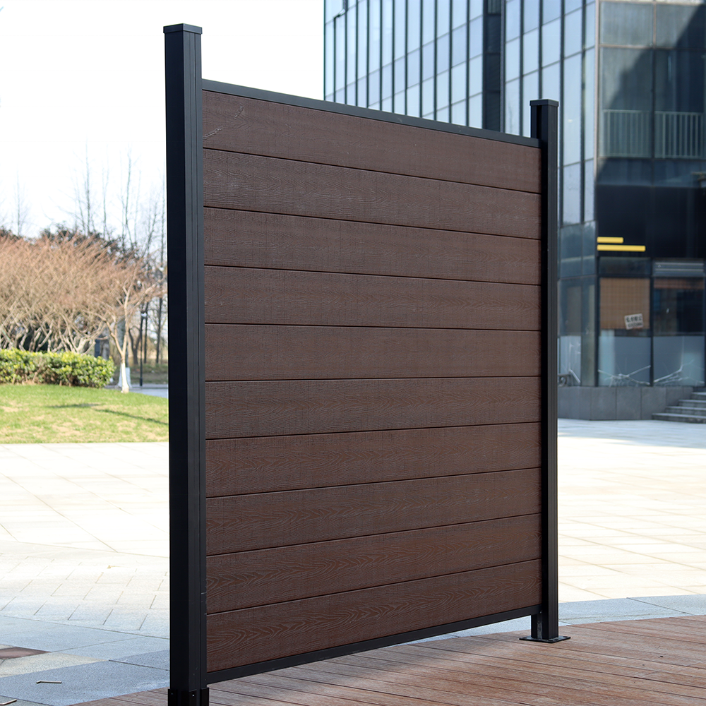 Wooden Plastic Composite WPC Garden Fence Panels Lead Free Anti-UV Decorative Balcony WPC Fence Exterior Wall Patio Decking